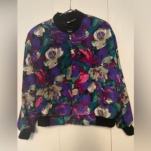 90s Floral Bomber Jacket